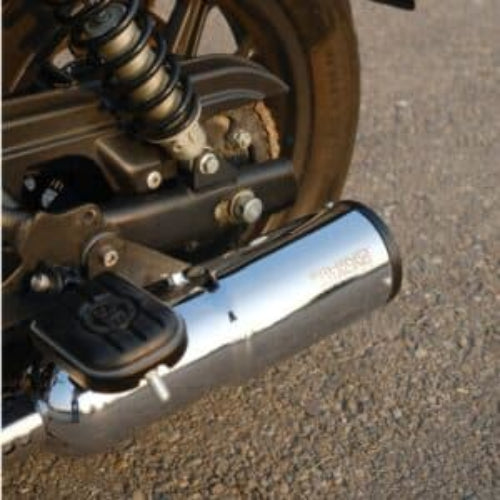 Bycology Rhino Racing Grenade V4 chrome stainless steel exhaust for Royal Enfield Super Meteor 650