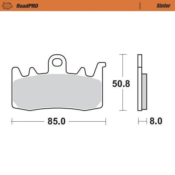 Moto-Master RoadPRO Sinter Brake Pads Ducati Monster 1200 2014-2021 Front 408001 Rear 404802 TÜV Approved High Performance Motorcycle Brake Pads