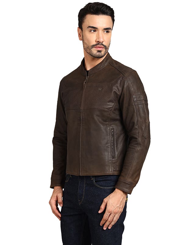 Royal Enfield Classic Leather Class AA Riding Jacket in Brown