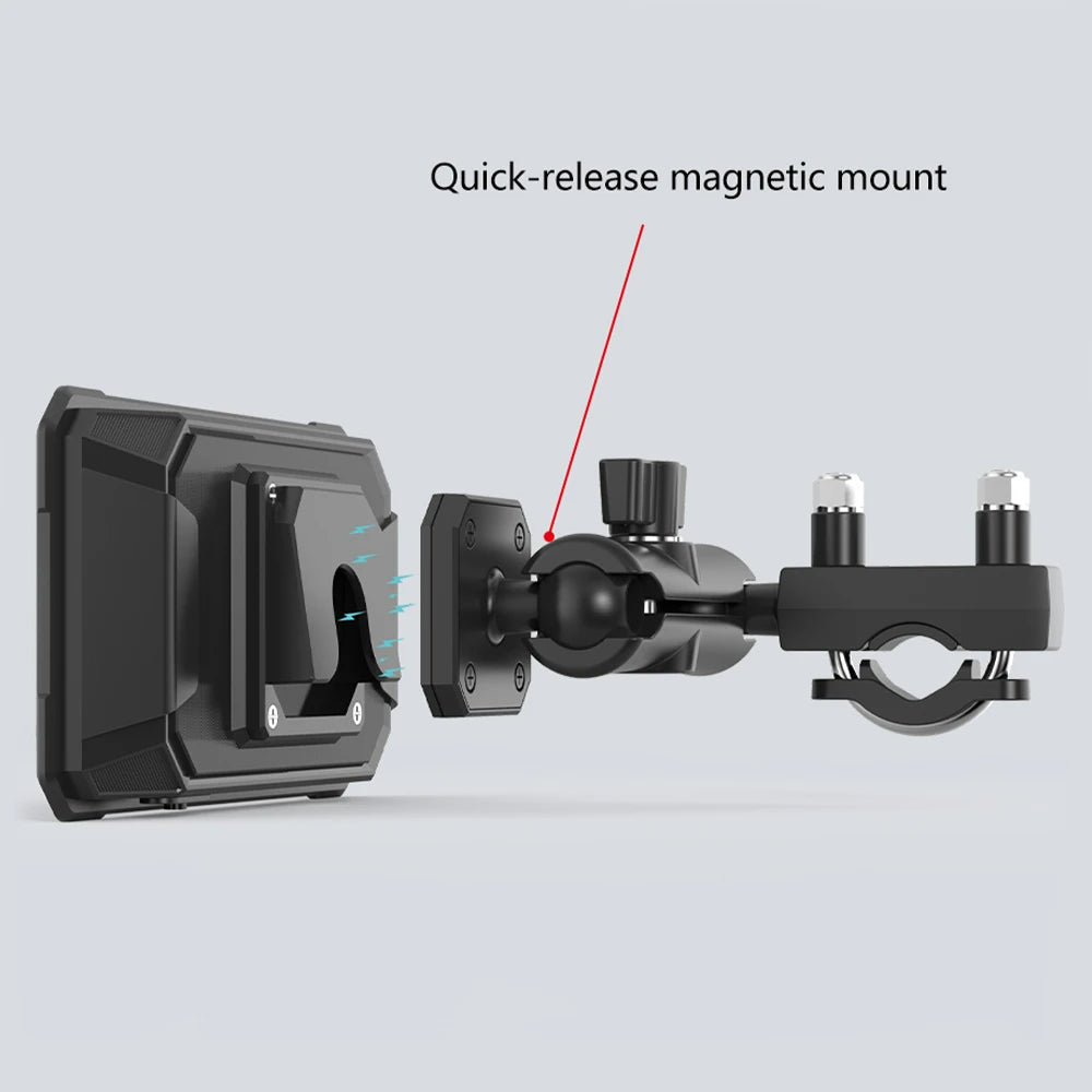 LBC Moto M3 Elite 6.25 inch motorcycle navigation system with Apple CarPlay Android Auto dual camera DVR TPMS GPS magnetic mount waterproof