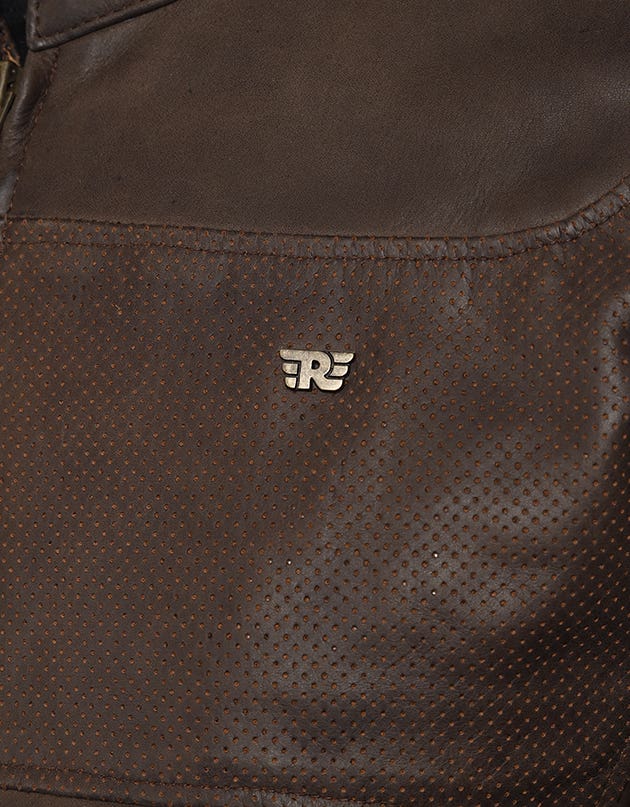 Royal Enfield Classic Leather Class AA Riding Jacket in Brown