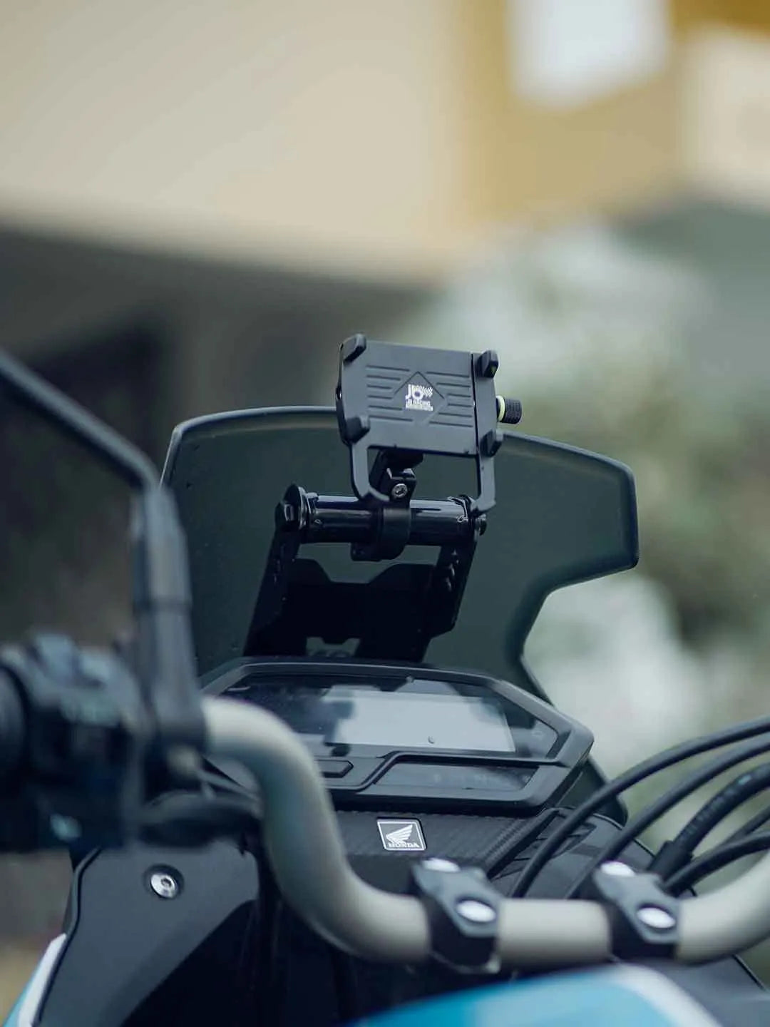 Legundary Custom CB200X NX200 ploigos gps mount mild steel black mobile holder bracket