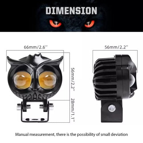 LIU HJG New Model Owl Fog Light For Bike/Car/Thar/Jeep ( Cool White, 40W each * 2 = 80W Total ) - Pack of 2