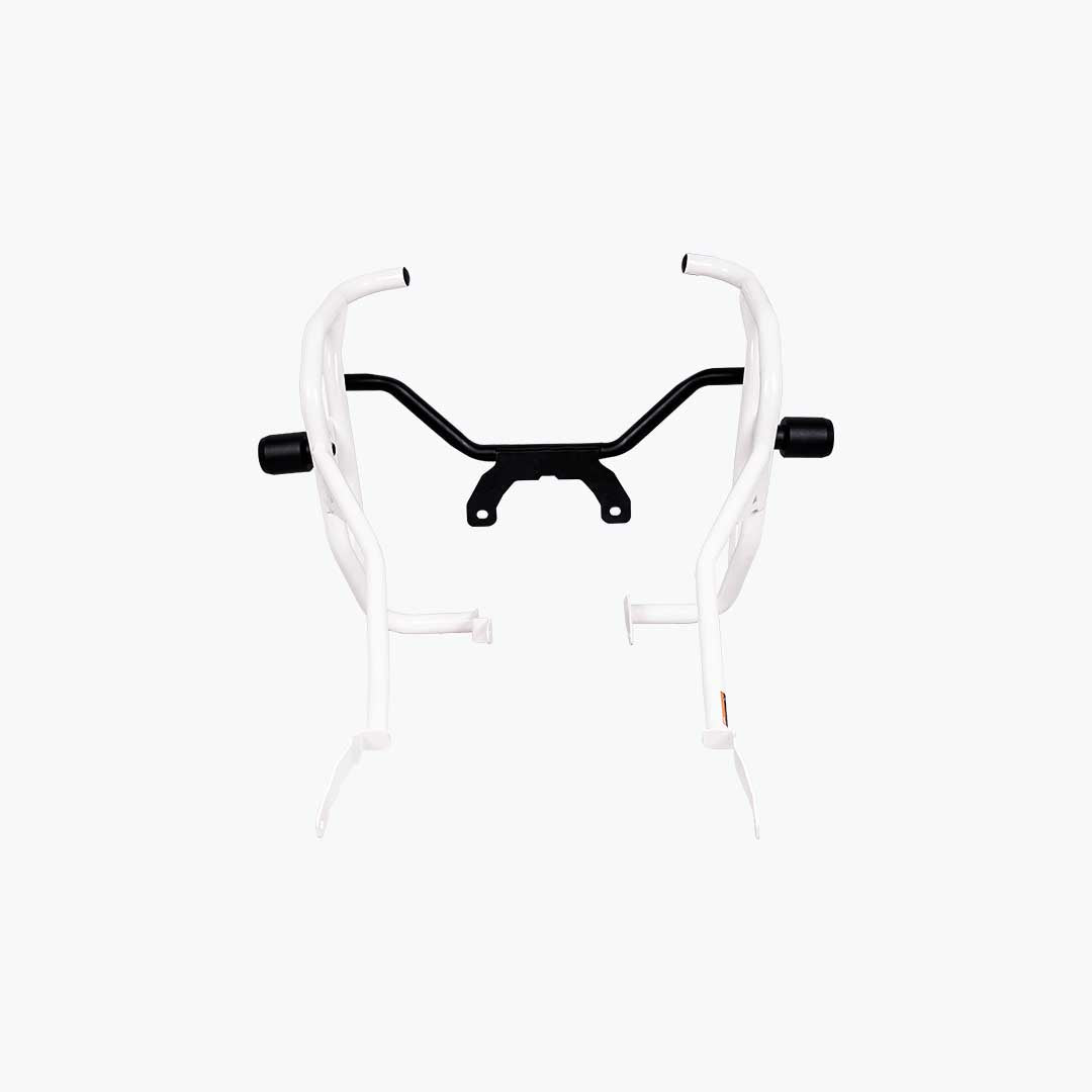 Legundary Custom Xplorer Crash Guard installed on Hero Xpulse 210 in black red and white color variants