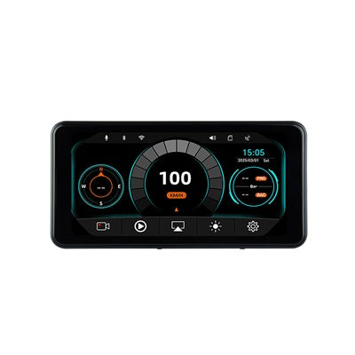 Sash Gears S8 Smart Riding Display with 6.25 inch touchscreen, wireless Apple CarPlay, Android Auto, dual 1080P cameras, GPS speed display and TPMS