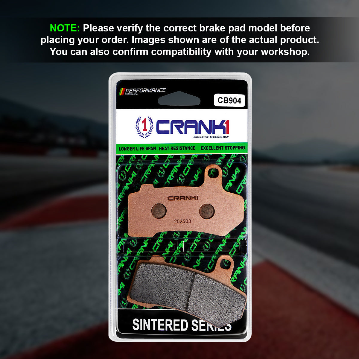 CRANK1 CB904 Sintered Front Brake Pads for Harley Davidson Touring Street Glide Special (2015-2017) Motorcycle Brake Pads