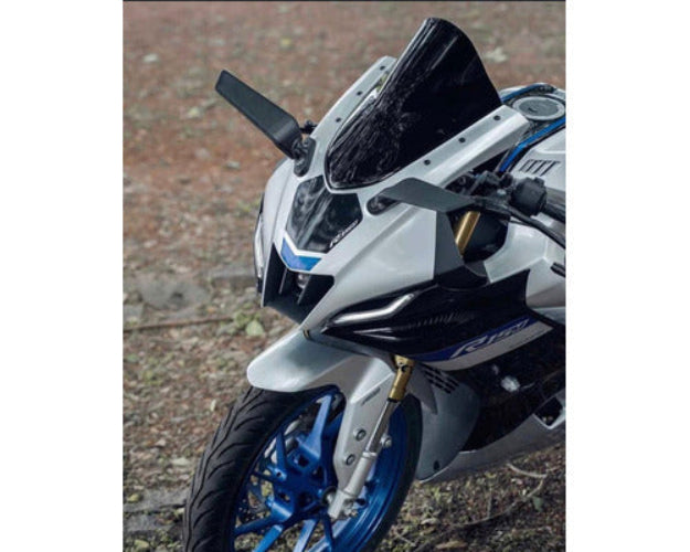 Stealth Wing Fin universal rear view mirrors for fairing bikes with billet aluminium convex glass
