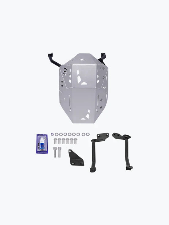 Legundary Custom Vambrace Bash Plate for Kawasaki Versys 650 Aluminium Silver Engine Sump Guard Protection