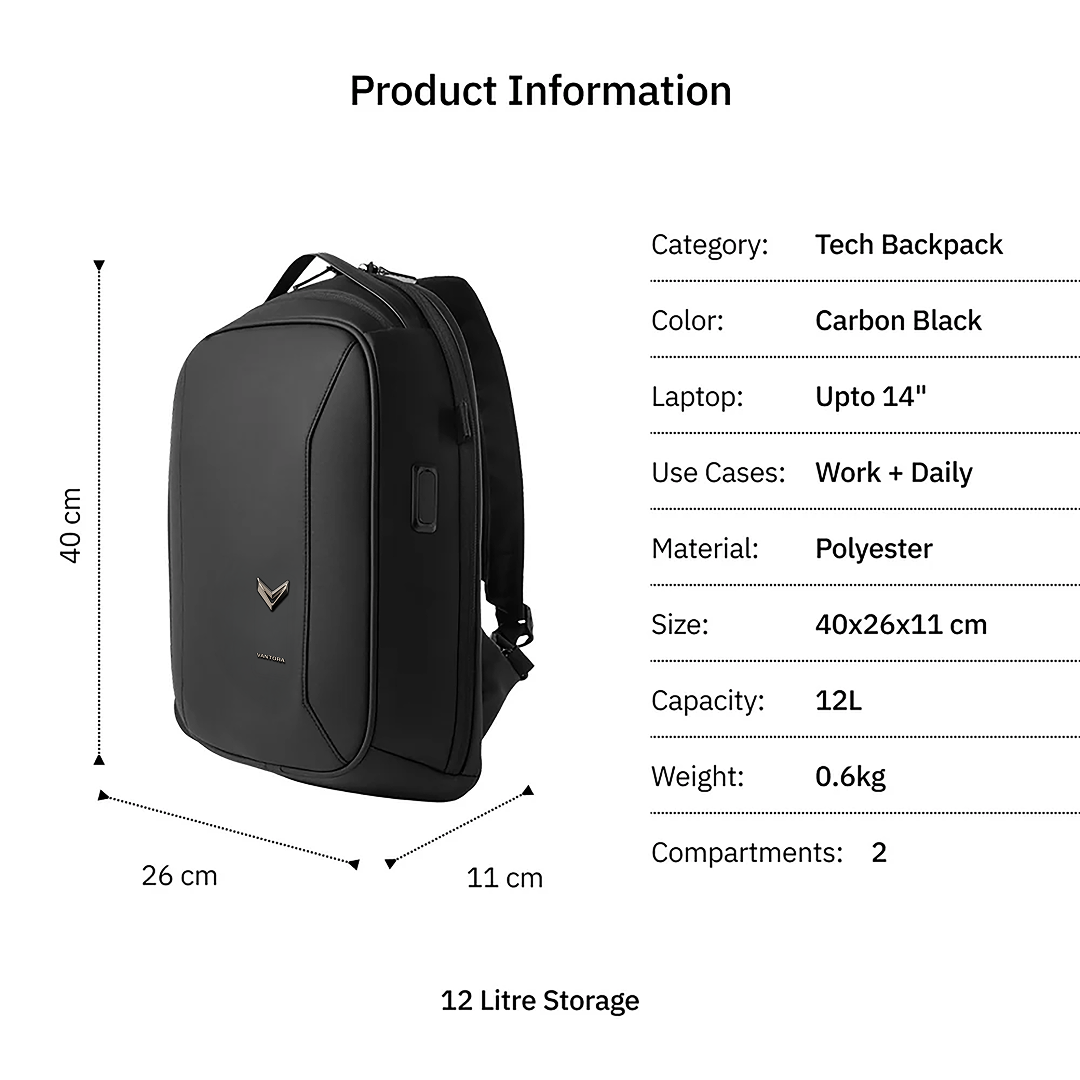Vantora NEXUS Slingpack 12L | 2-in-1 Convertible Backpack & Sling for 14 Inch Laptop