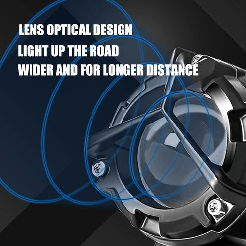 LIU HJG Mercedes Y Lens Dual Colour LED Fog Lights 90W for Motorcycles Cars and Jeeps