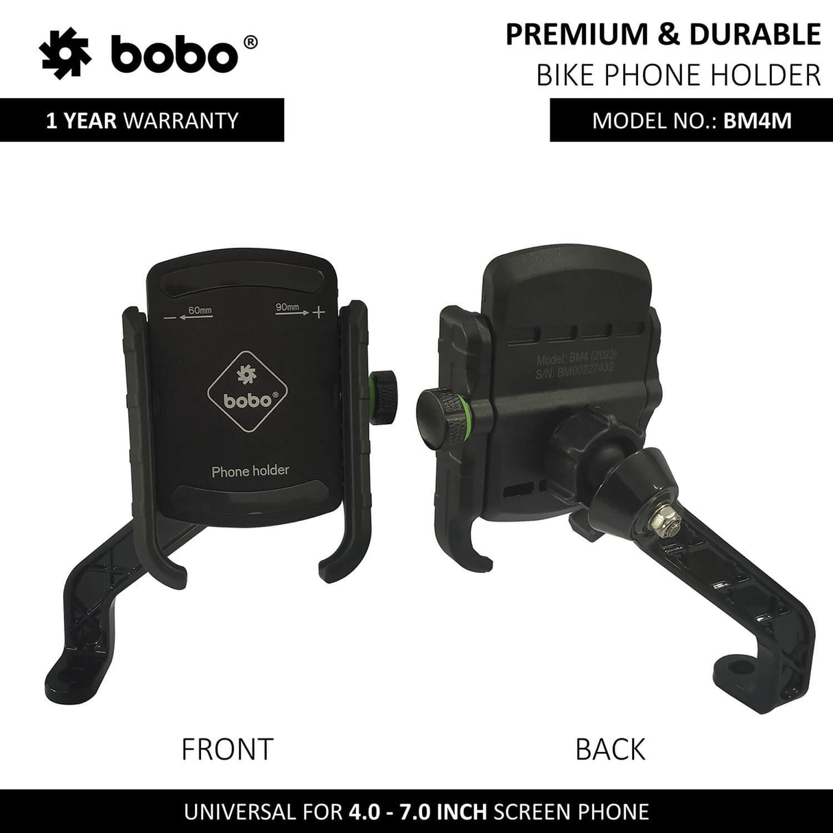 BOBO BM4M jaw grip bike phone holder motorcycle mobile mount black secure handlebar smartphone holder
