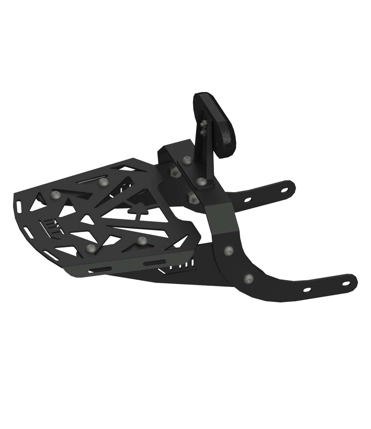 Moto Torque RAFTER heavy duty motorcycle back carrier with top plate for luggage and touring