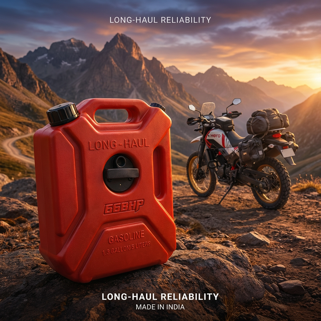 66BHP 5L Motorcycle Jerry Can Red Adventure Fuel Can