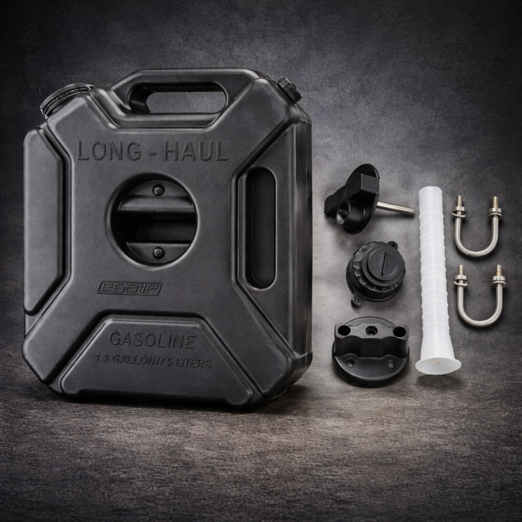 Black Motorcycle Fuel Storage Jerry Can 5 Liter