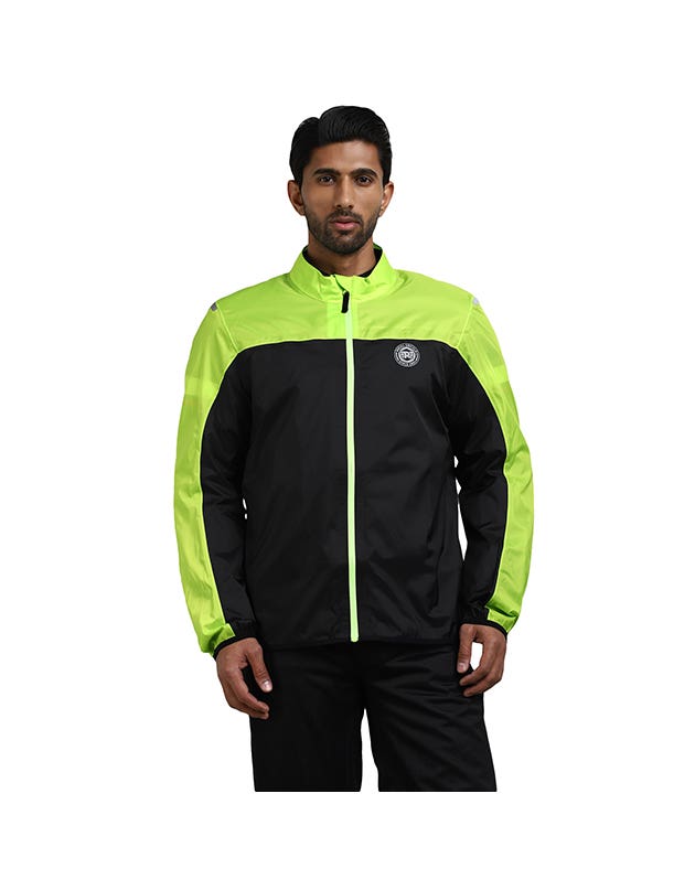 Royal Enfield Explorer V4 Print Class A Riding Jacket in Aurora Green, Red and Grey