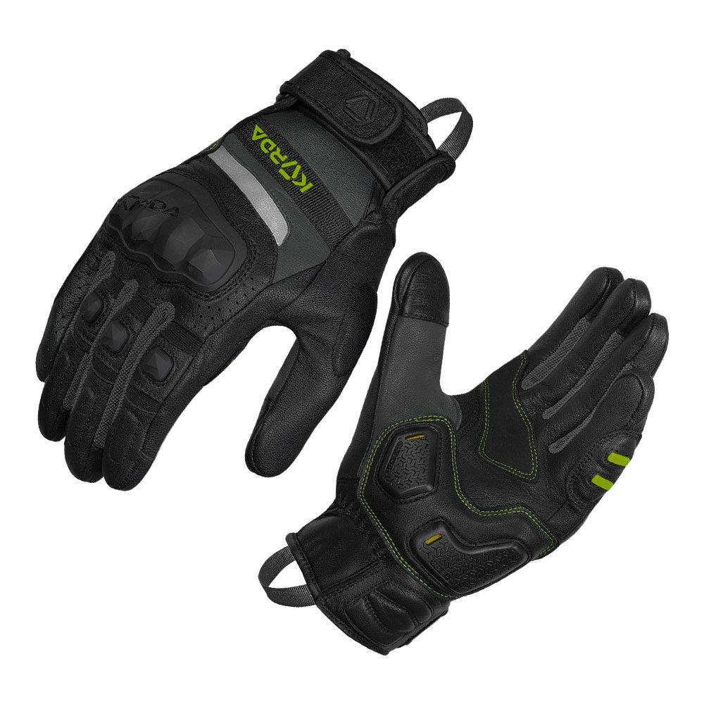 KORDA Guard semi gauntlet motorcycle riding gloves with KNOX SPS 404 scaphoid protection