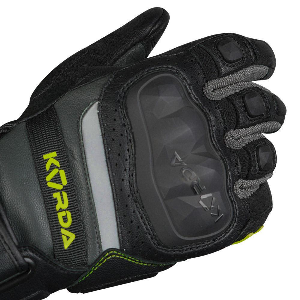 KORDA Guard semi gauntlet motorcycle riding gloves with KNOX SPS 404 scaphoid protection