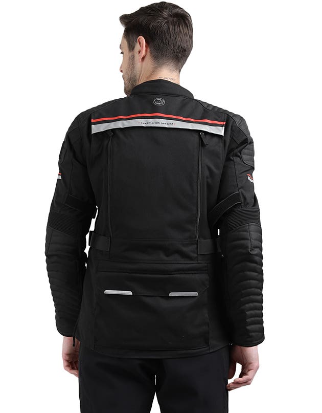 Royal Enfield Nirvik V2 Print Class A Riding Jacket in Black and Black Gold