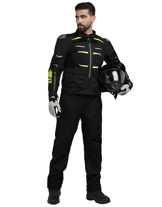 Royal Enfield Crossroader Print Class A Riding Jacket in Black and Red