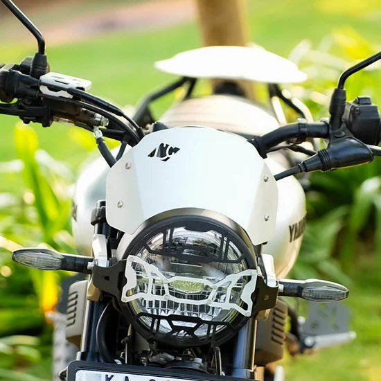 Legundary Custom Zephyr Visor for Yamaha XSR 155 Black Silver Mild Steel Aluminium Windshield
