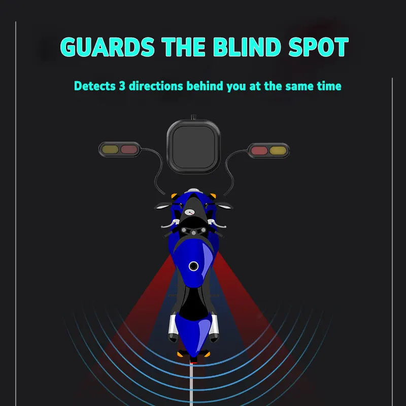 LBC Moto 77mm radar blind spot detection system for motorcycle with rear vehicle alert waterproof safety sensor