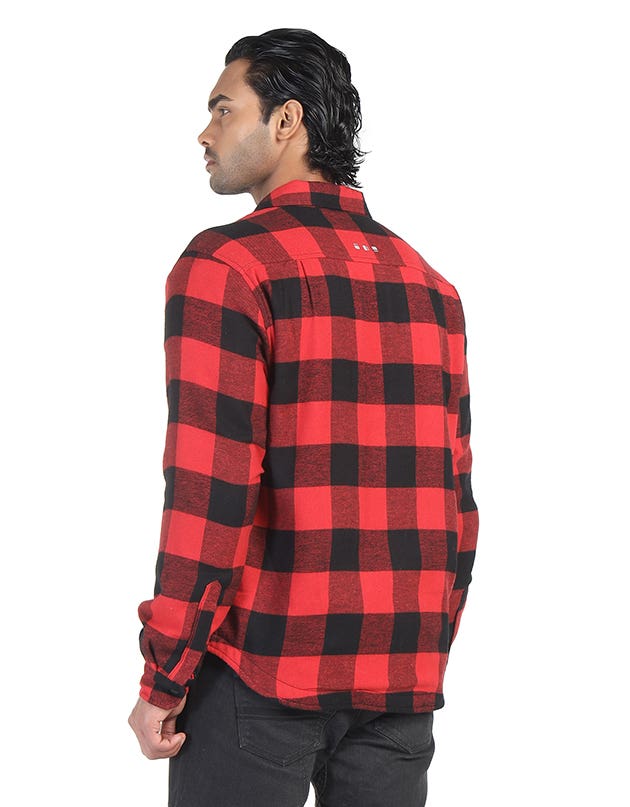 Royal Enfield Big Bear Red Class A Cotton Flannel Riding Shacket