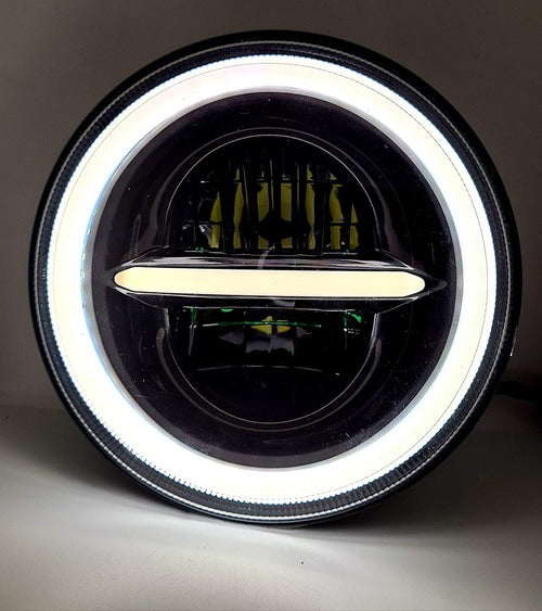 HJG 7 Inch Round Headlight Compatible with Royal Enfield, Jeep & Harley Davidson (Harley Minus Headlight)