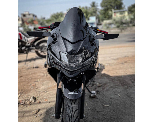Stealth Wing Fin universal rear view mirrors for fairing bikes with billet aluminium convex glass