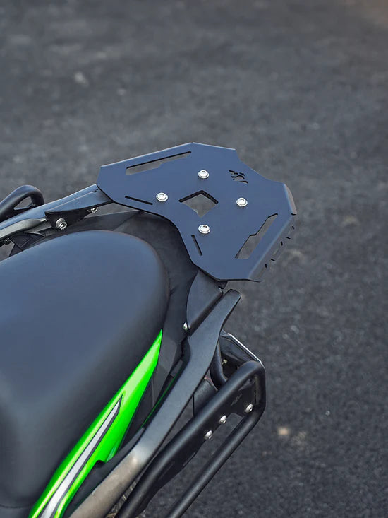 Legundary Custom Haulier Rear Carrier for Kawasaki Versys 650 Black Aluminium Mild Steel Luggage Rack