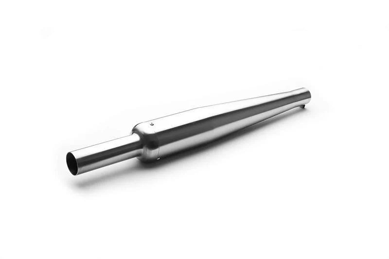 AEW Goldstar exhaust silencer for Royal Enfield in mild steel chrome and stainless steel matt polish finish