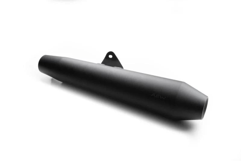 AEW TE102 megaphone exhaust for Royal Enfield Interceptor 650 and Continental GT 650 black stainless steel variants