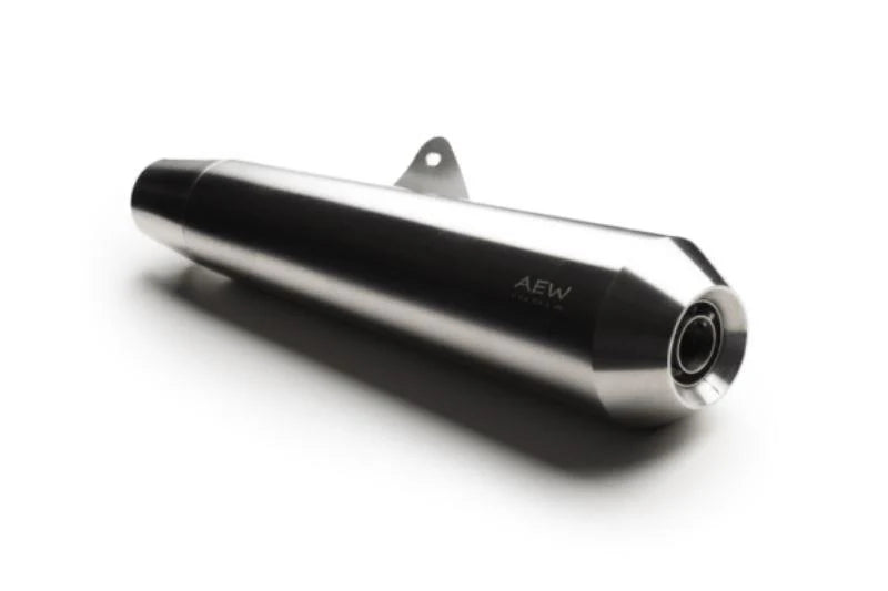 AEW TE103 megaphone exhaust for Royal Enfield Interceptor 650 and Continental GT 650 black and stainless steel variants