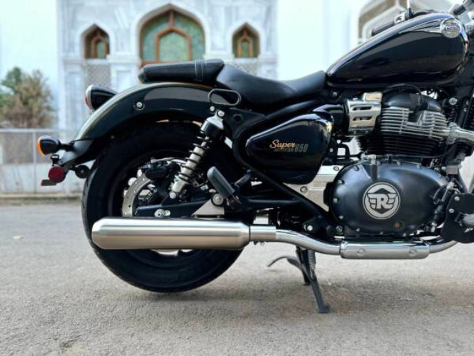 AEW TE202 SS304 stainless steel matt polish exhaust for Royal Enfield Super Meteor 650