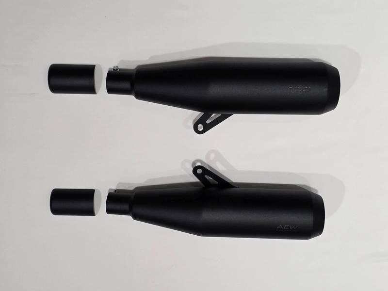 AEW TE 104 EDGE heat resistant black exhaust Interceptor 650 GT 650 slip-on 304 stainless steel performance megaphone silencer lightweight 6.5kg