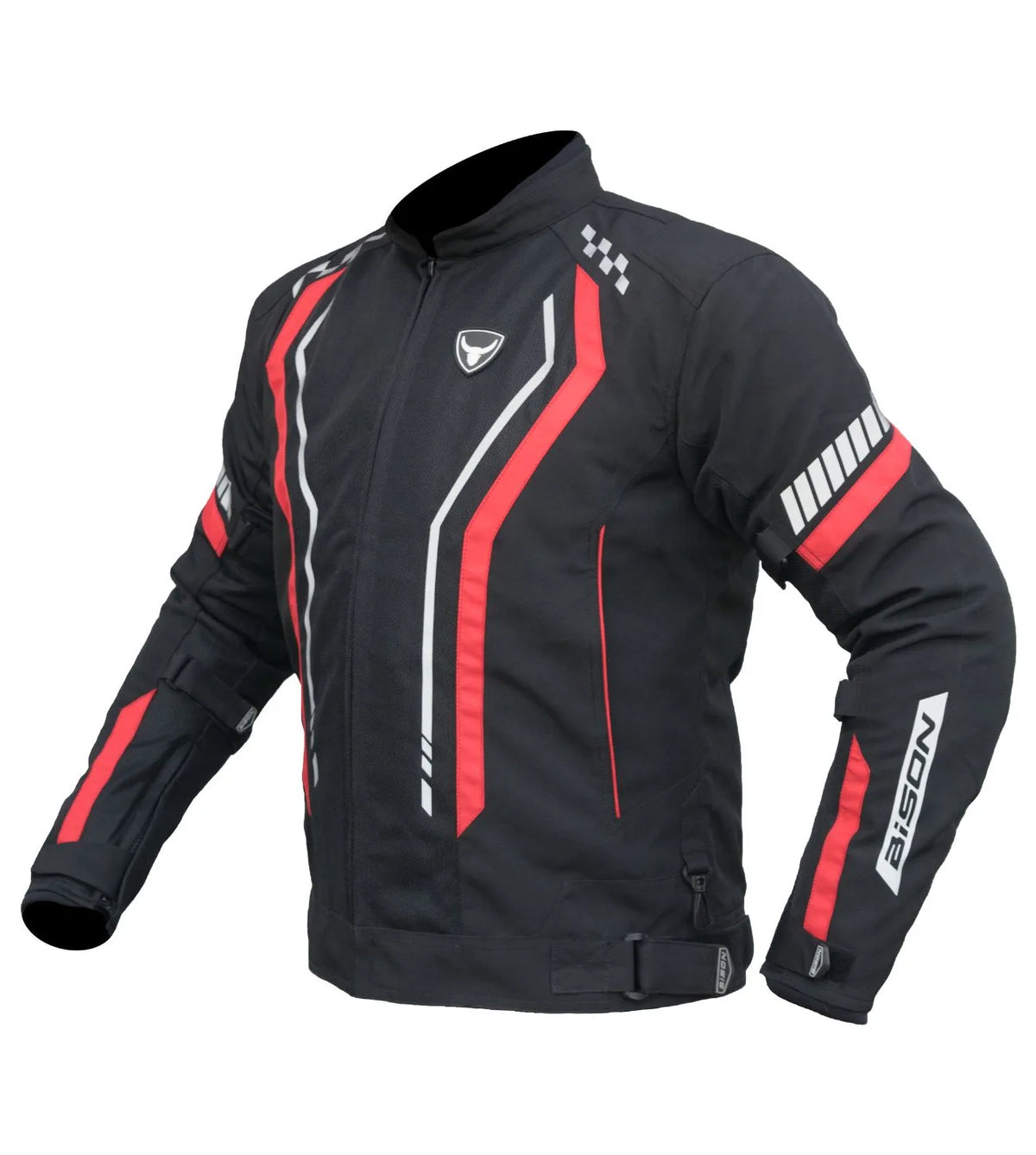 Bison ProGear AIR PRO CE Level 2 riding jacket black red