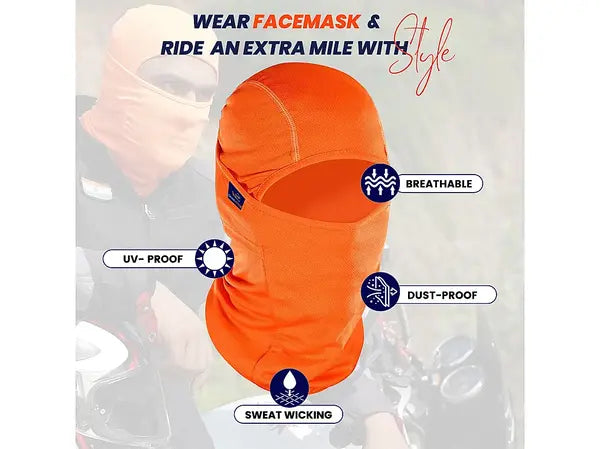 Arm Sleeve White + Face Mask Orange