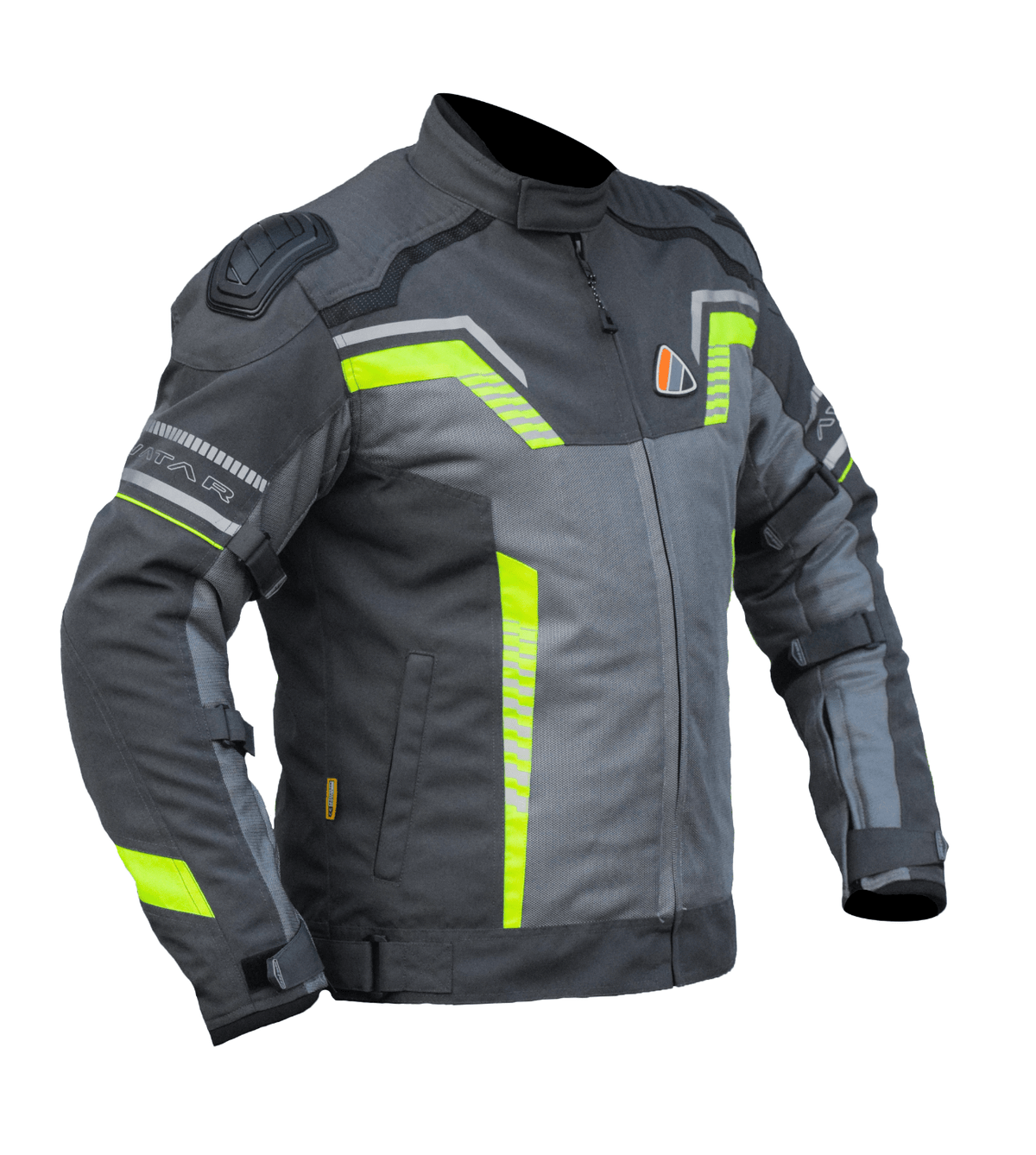 Bison ProGear Avatar V2 riding jacket grey hi viz green