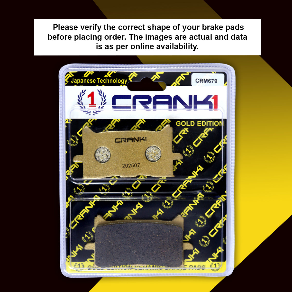 CRANK1 Ceramic Front Brake Pads CRM679 for Honda Africa Twin (2016–2019) HH Rated Dual Disc Brake Pads (2 Sets)
