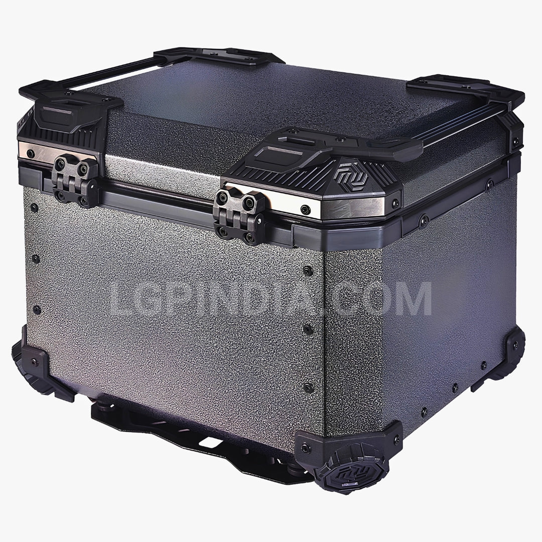 LGP 45L gray aluminum motorcycle top box with backrest