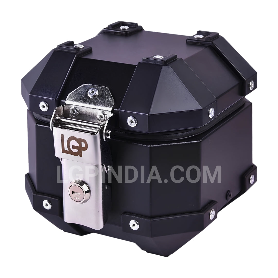 LGP 5L aluminum motorcycle top box black silver