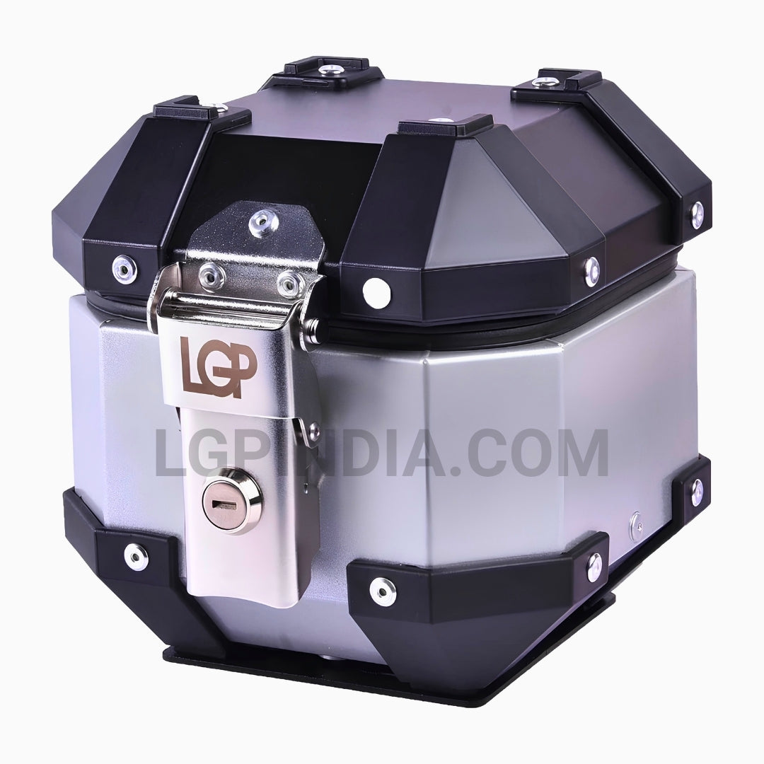 LGP 5L aluminum motorcycle top box black silver