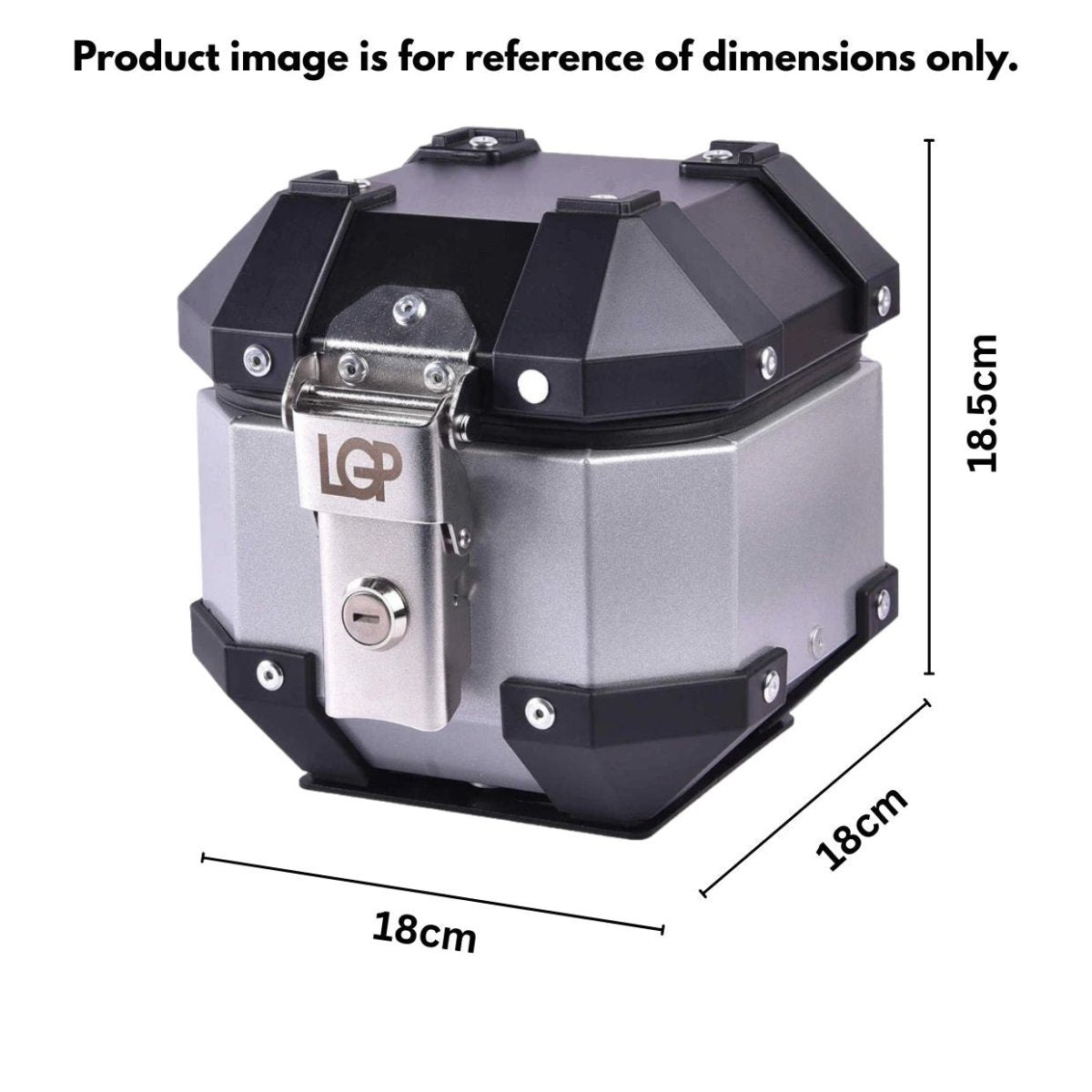 LGP 5L aluminum motorcycle top box black silver