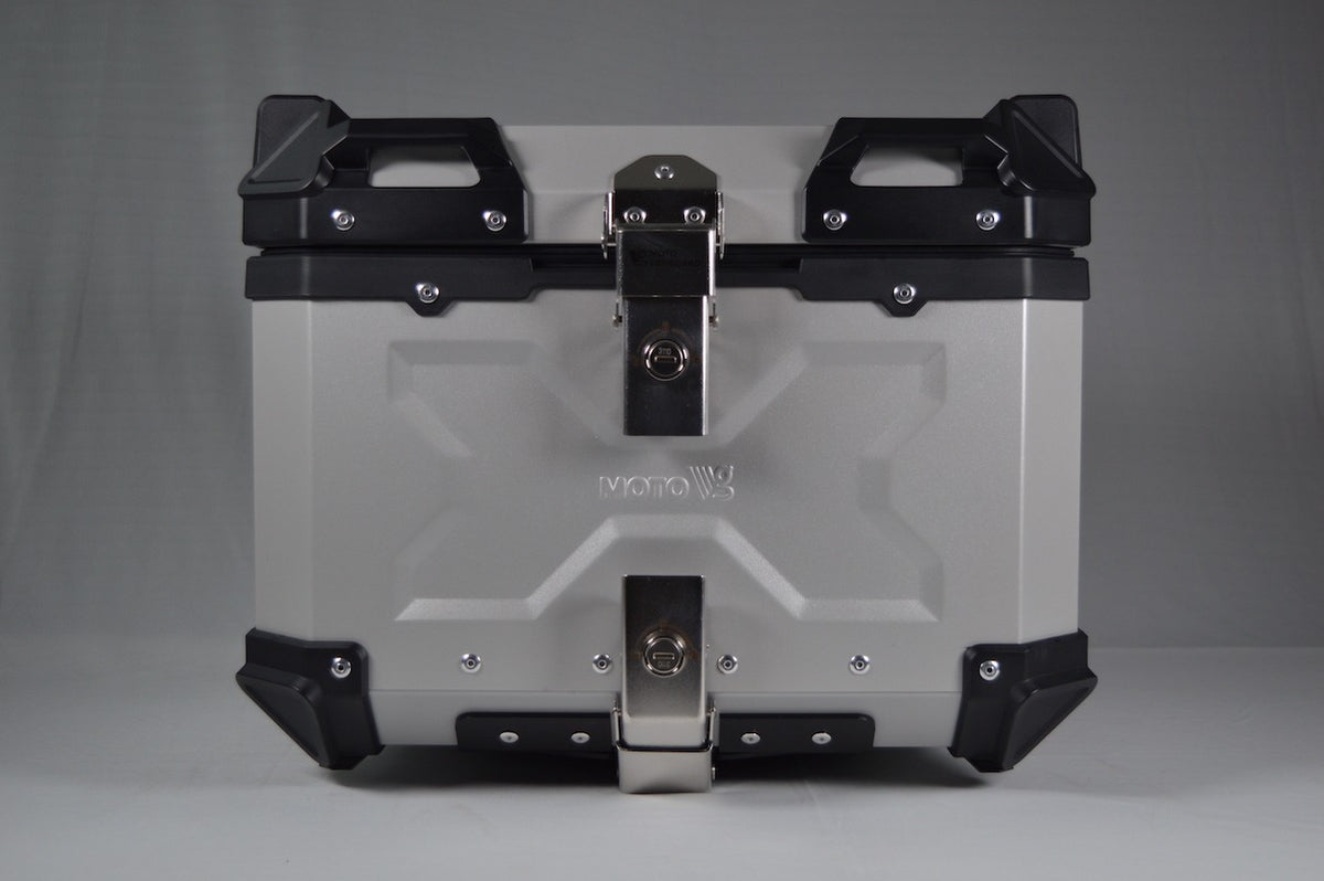 Moto Vanguard 45L silver aluminum motorcycle top box