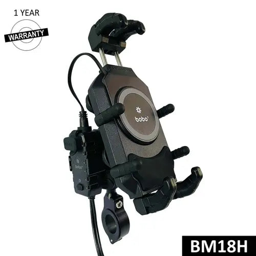 BOBO BM18 Anti Vibration Bike Phone Holder with Fast 15W Wireless Cha Ride Adventure