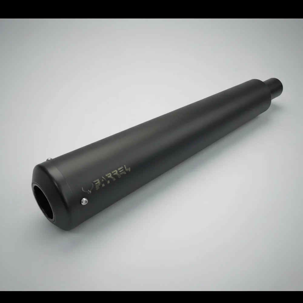 Barrel Exhaust-35 Bass Master exhaust for Royal Enfield Meteor 350 Classic 350 Reborn Goan Classic available in black and silver