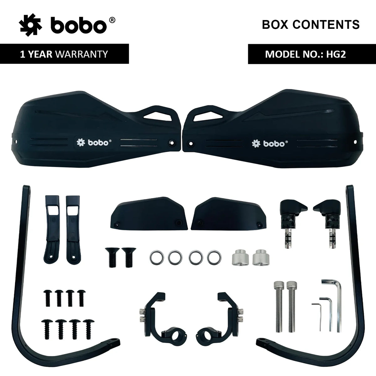 BOBO HG2 Heavy-Duty Motorcycle Hand Guard for Wind Protection and Brake Clutch Lever Protection