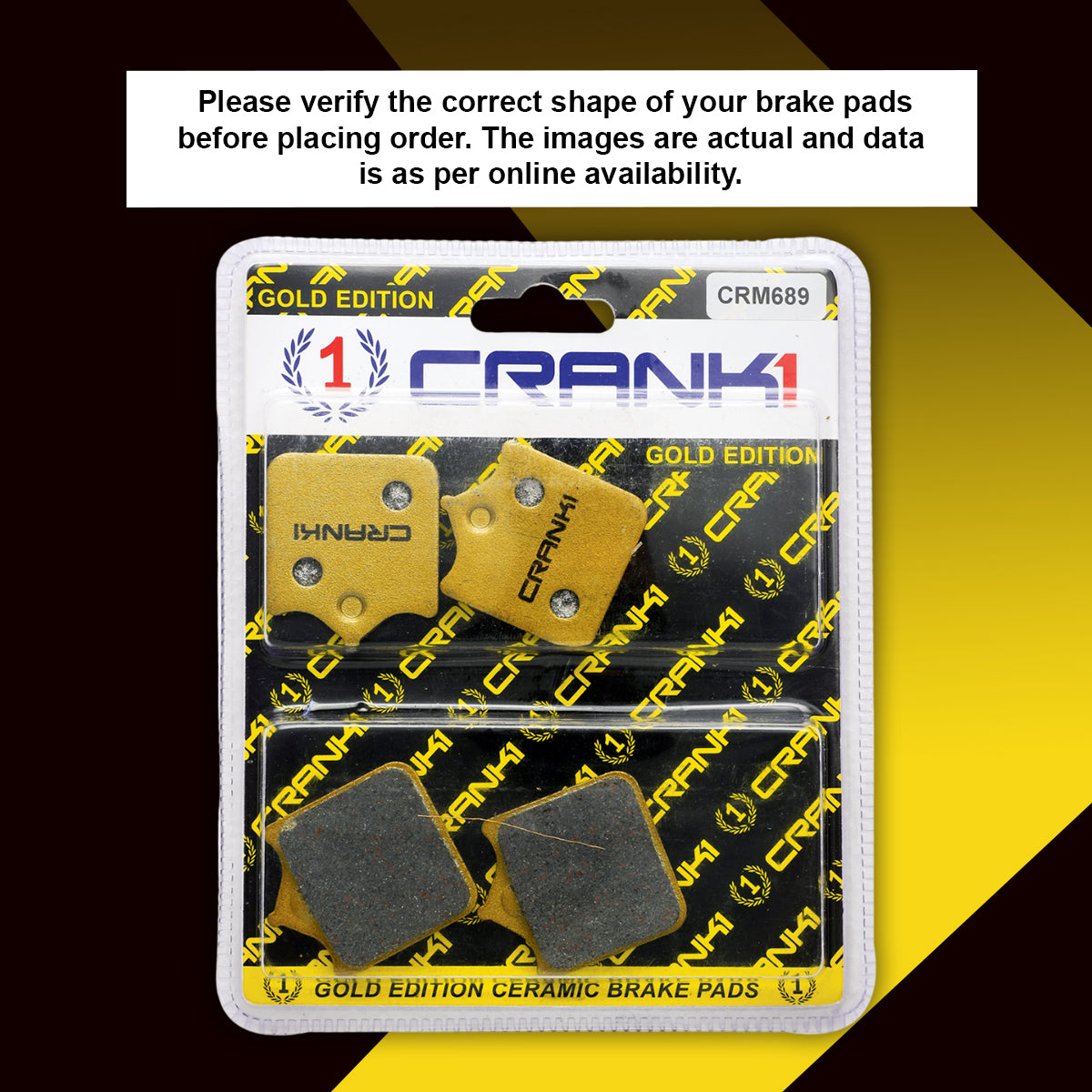 CRANK1 Ceramic Front Brake Pads CRM689 for Benelli TRK 502 X (2017-2020) HH Rated Motorcycle Brake Pads