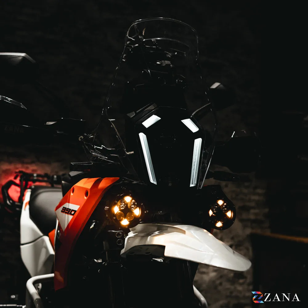 ZANA DRL-R40 Silver Series LED Fog Lights for KTM Motorcycles with OSRAM LEDs, Wireless Controller and 320m Beam Throw | Legendary Custom
