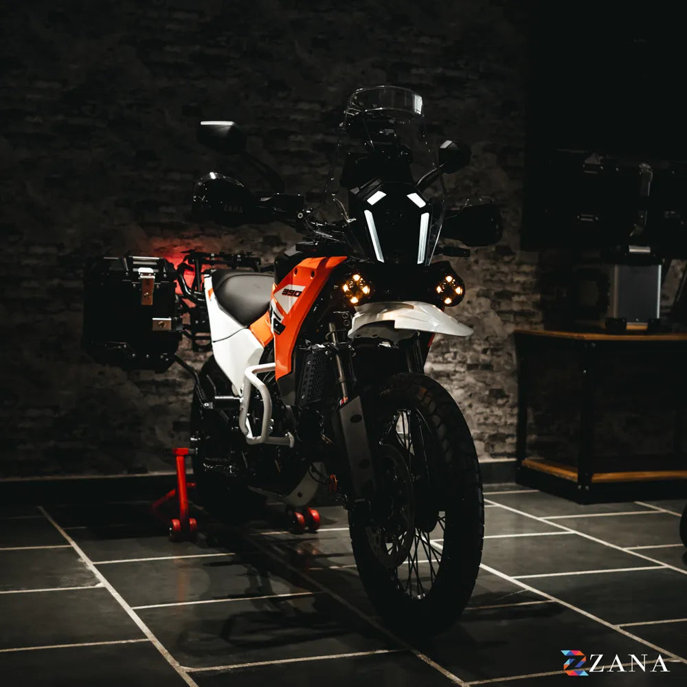 ZANA DRL-R40 Silver Series LED Fog Lights for KTM Motorcycles with OSRAM LEDs, Wireless Controller and 320m Beam Throw | Legendary Custom