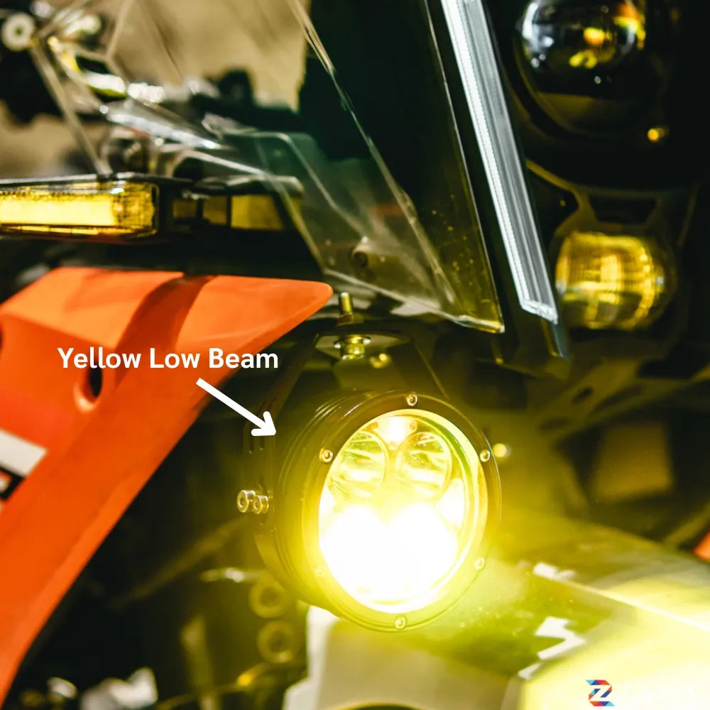 ZANA DRL-R40 Silver Series LED Fog Lights for KTM Motorcycles with OSRAM LEDs, Wireless Controller and 320m Beam Throw | Legendary Custom